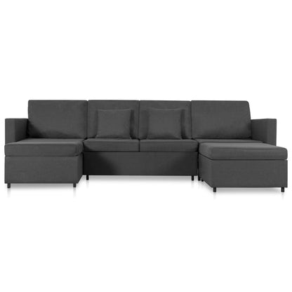 4-Seater Pull-out Sofa Bed Fabric Dark Grey
