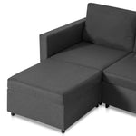 4-Seater Pull-out Sofa Bed Fabric Dark Grey