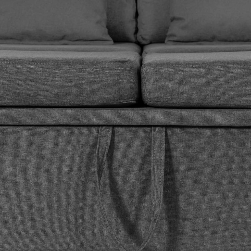 4-Seater Pull-out Sofa Bed Fabric Dark Grey