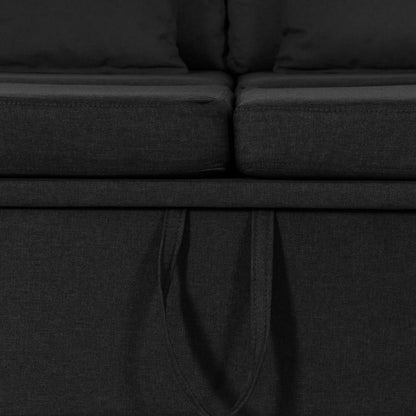 4-Seater Pull-out Sofa Bed Fabric Black