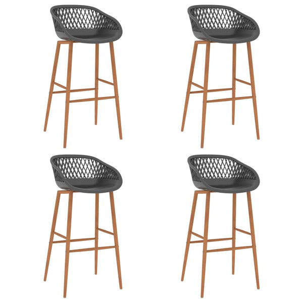  Bar Chairs 4 pcs Grey