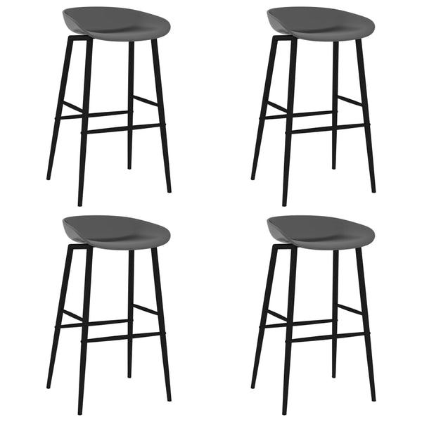  Bar Chairs 4 pcs Grey