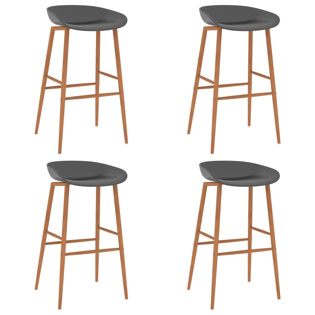 Bar Chairs 4 pcs Grey