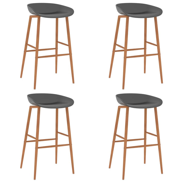  Bar Chairs 4 pcs Grey