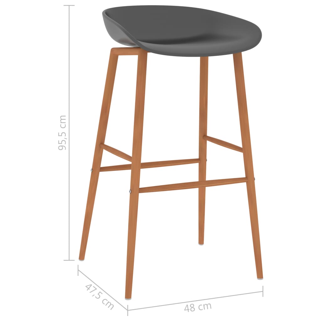 Bar Chairs 4 pcs Grey