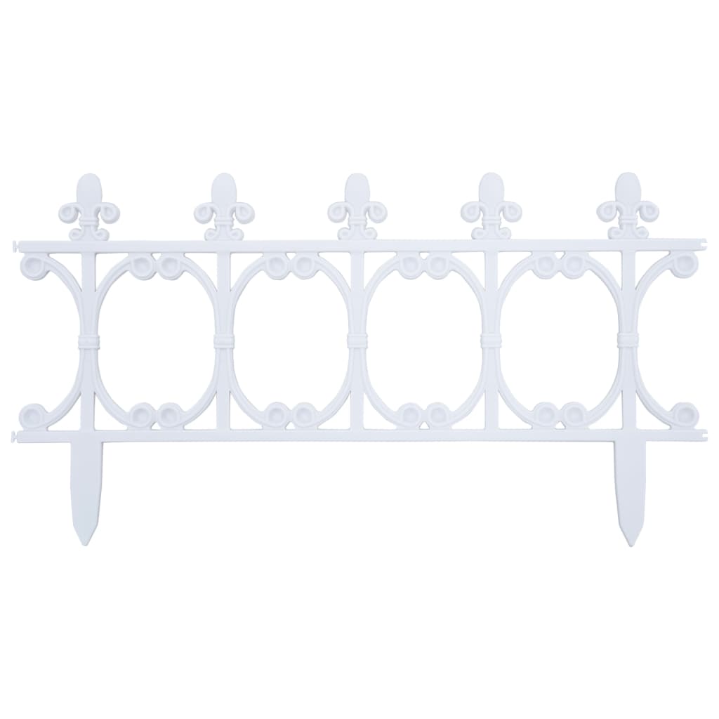 Lawn Edgings 16 pcs White 10 m PP