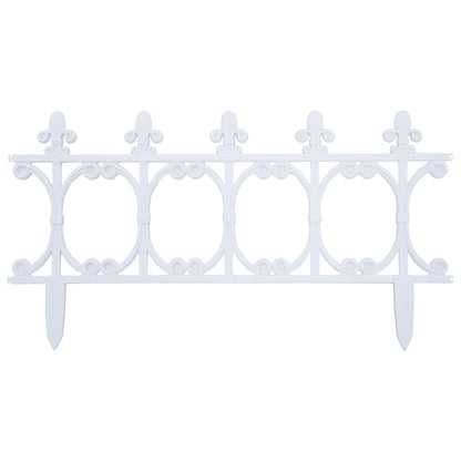 Lawn Edgings 16 pcs White 10 m PP