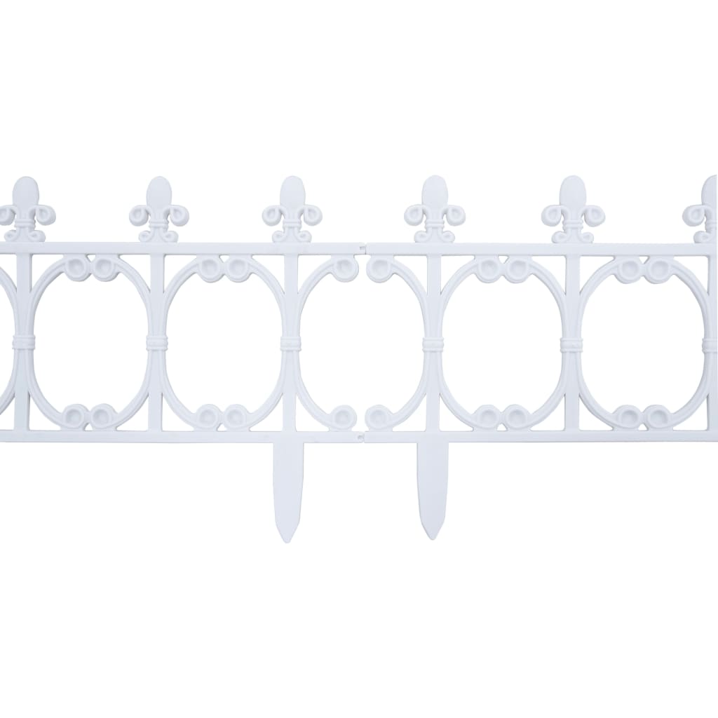 Lawn Edgings 16 pcs White 10 m PP