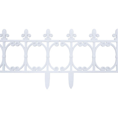 Lawn Edgings 16 pcs White 10 m PP