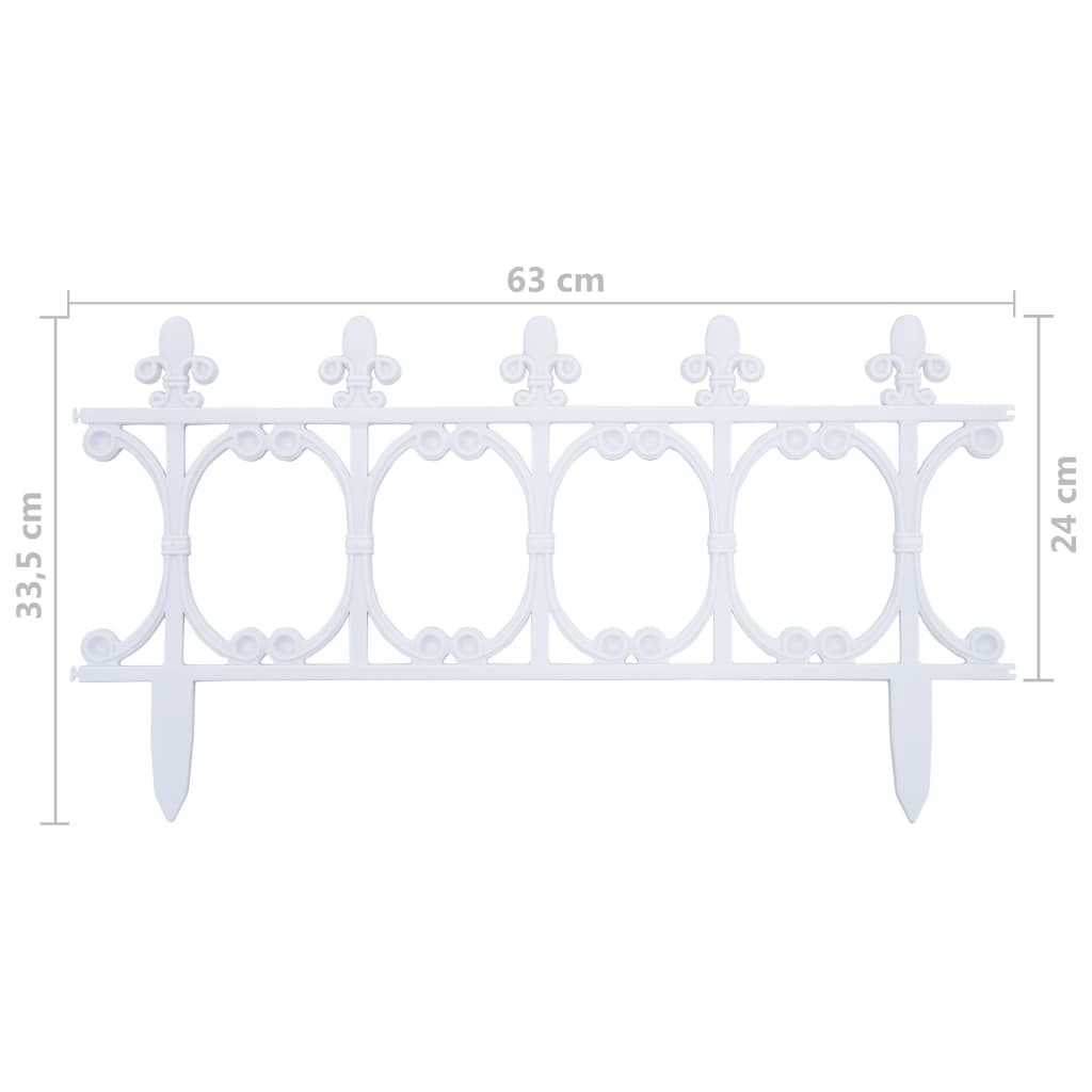 Lawn Edgings 16 pcs White 10 m PP