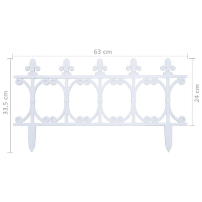 Lawn Edgings 16 pcs White 10 m PP