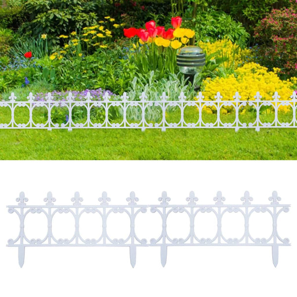  Lawn Edgings 16 pcs White 10 m PP