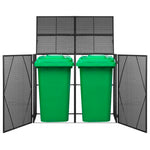 Double Wheelie Bin Shed Black Poly Rattan