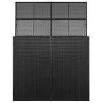 Double Wheelie Bin Shed Black Poly Rattan