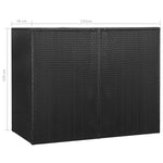 Double Wheelie Bin Shed Black Poly Rattan