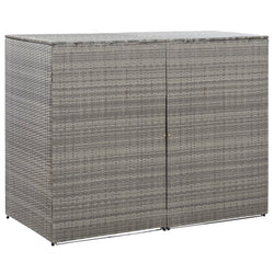 Double Wheelie Bin Shed Anthracite 153x78x120 cm Poly Rattan
