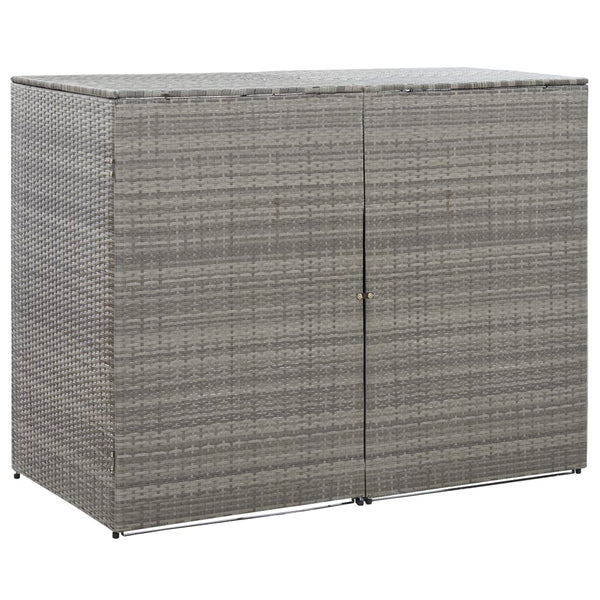  Double Wheelie Bin Shed Anthracite 153x78x120 cm Poly Rattan