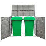Double Wheelie Bin Shed Anthracite 153x78x120 cm Poly Rattan