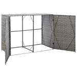 Double Wheelie Bin Shed Anthracite 153x78x120 cm Poly Rattan