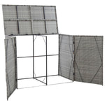 Double Wheelie Bin Shed Anthracite 153x78x120 cm Poly Rattan
