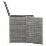 Double Wheelie Bin Shed Anthracite 153x78x120 cm Poly Rattan