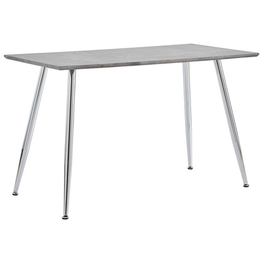 Dining Table Concrete and Silver 120x60x74 cm MDF