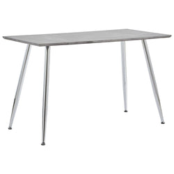 Dining Table Concrete and Silver 120x60x74 cm MDF