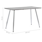 Dining Table Concrete & Silver MDF