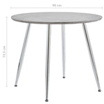 Dining Table Concrete and Silver MDF