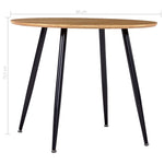 Dining Table Oak and Black MDF