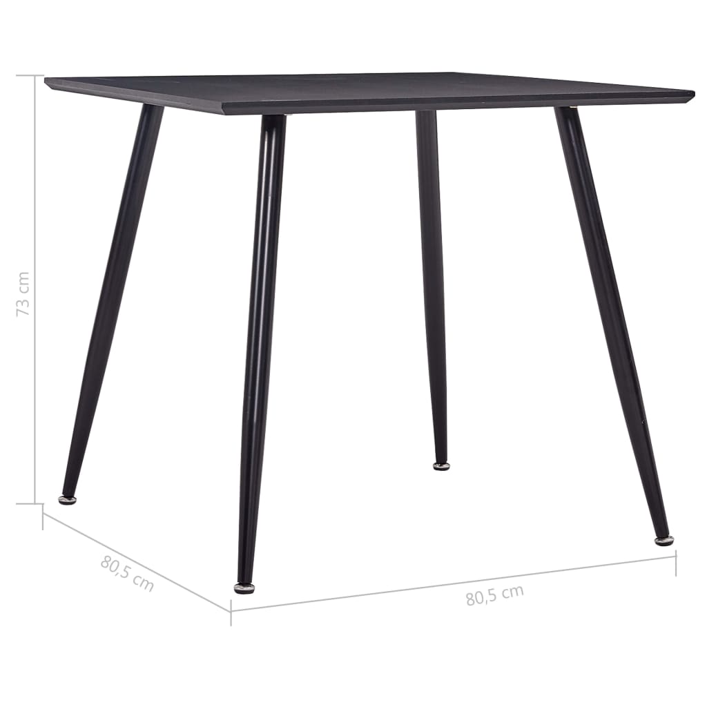Dining Table Black 80.5x80.5x73 cm MDF