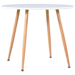 Dining Table White and Oak 90x73.5 cm MDF
