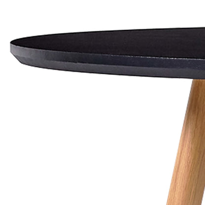 Dining Table Black and Oak 90x73.5 cm MDF