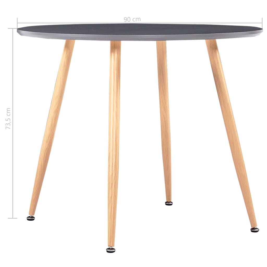 Dining Table Grey and Oak 90x73.5 cm MDF