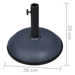 Parasol Base 11 kg Dark Grey Steel and Cement