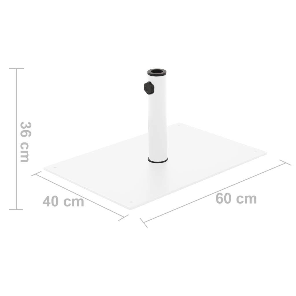Parasol Base White Steel 15 kg