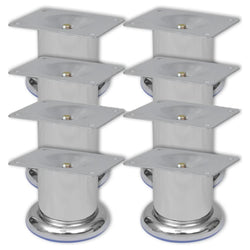 Round Sofa Legs 8 pcs Chrome 60 mm