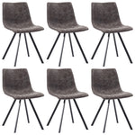 Dining Chairs 6 pcs Brown Leather