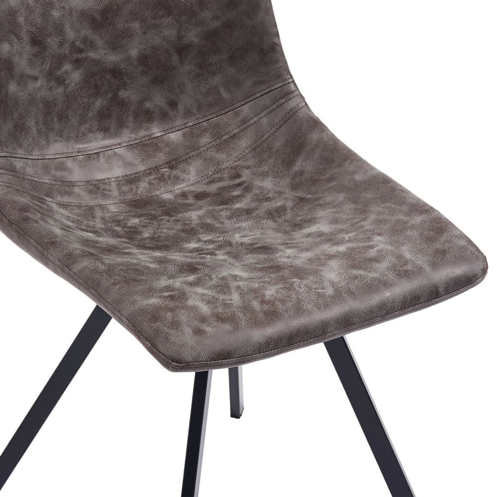 Dining Chairs 6 pcs Brown Faux Leather