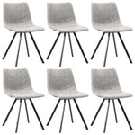 Dining Chairs 6 pcs Light Grey faux Leather