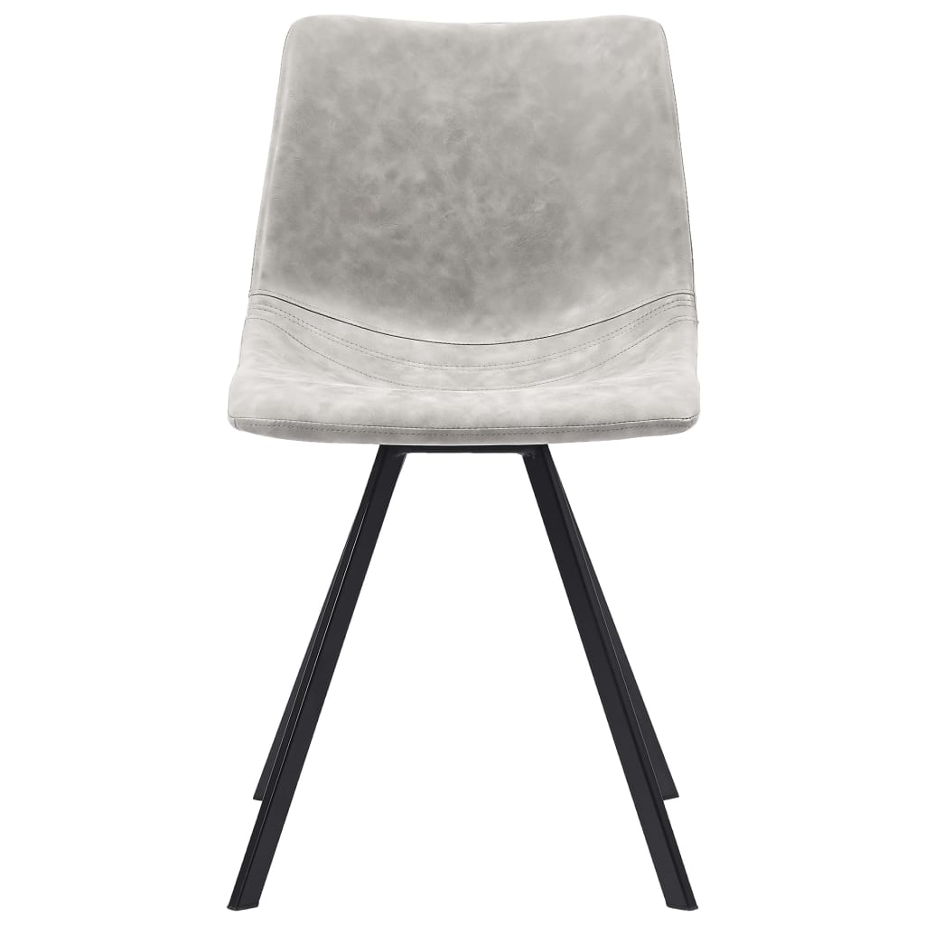 Dining Chairs 6 pcs Light Grey Faux Leather
