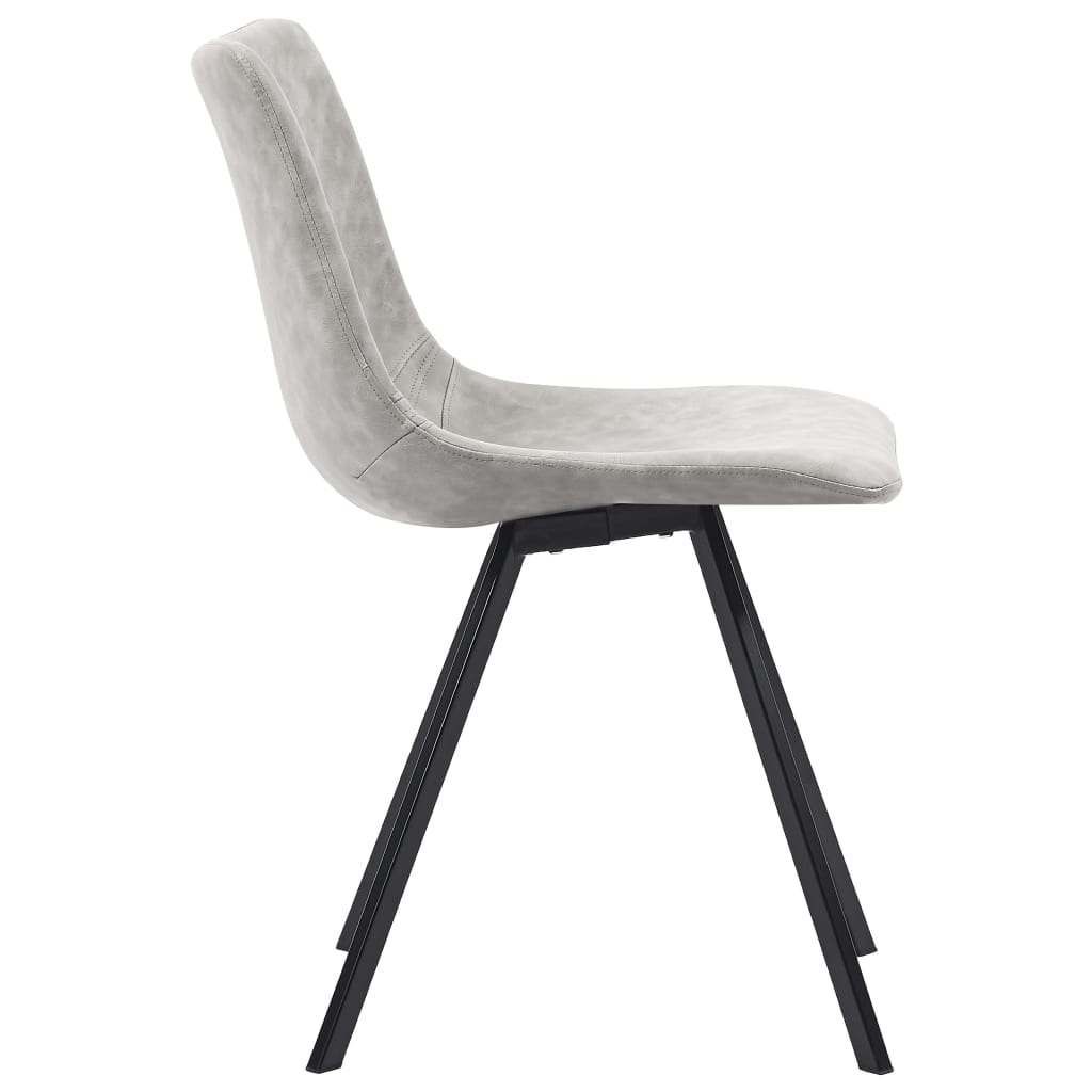 Dining Chairs 6 pcs Light Grey Faux Leather