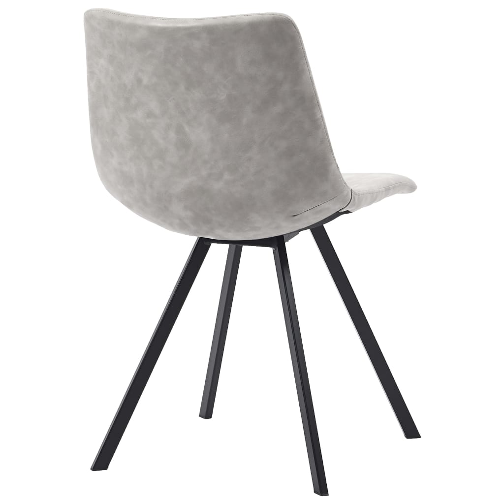 Dining Chairs 6 pcs Light Grey Faux Leather