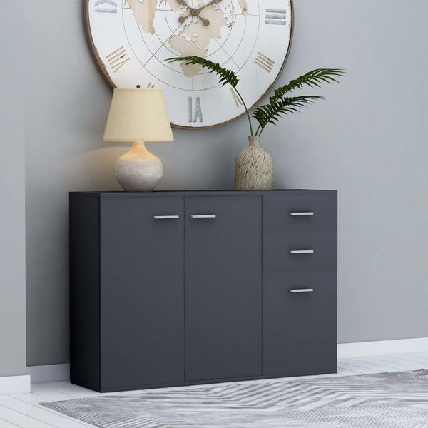  Sideboard Grey 105x30x75 cm Chipboard