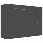 Sideboard High Gloss Grey 105x30x75 cm Chipboard