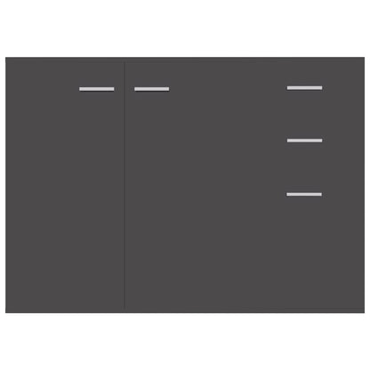 Sideboard High Gloss Grey 105x30x75 cm Chipboard