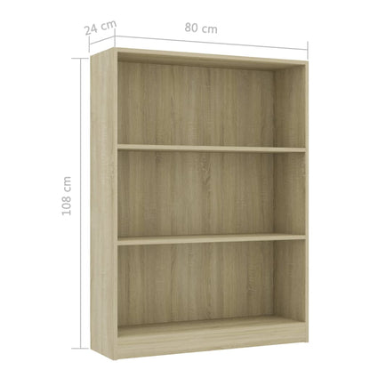 Bookshelf Sonoma Oak 80x24x108 cm Chipboard