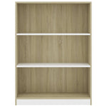Bookshelf White and Sonoma Oak 80x24x108 cm Chipboard