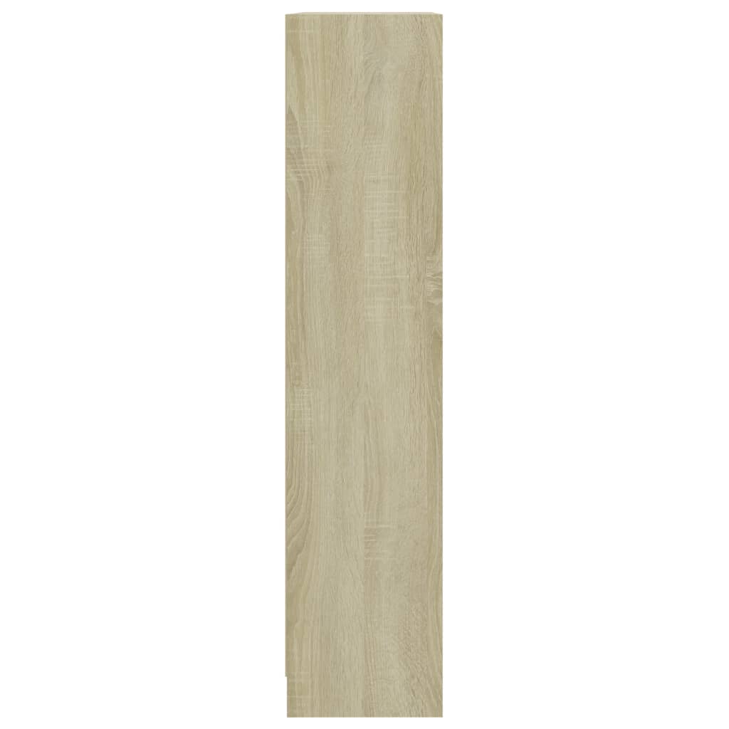Bookshelf White and Sonoma Oak 80x24x108 cm Chipboard