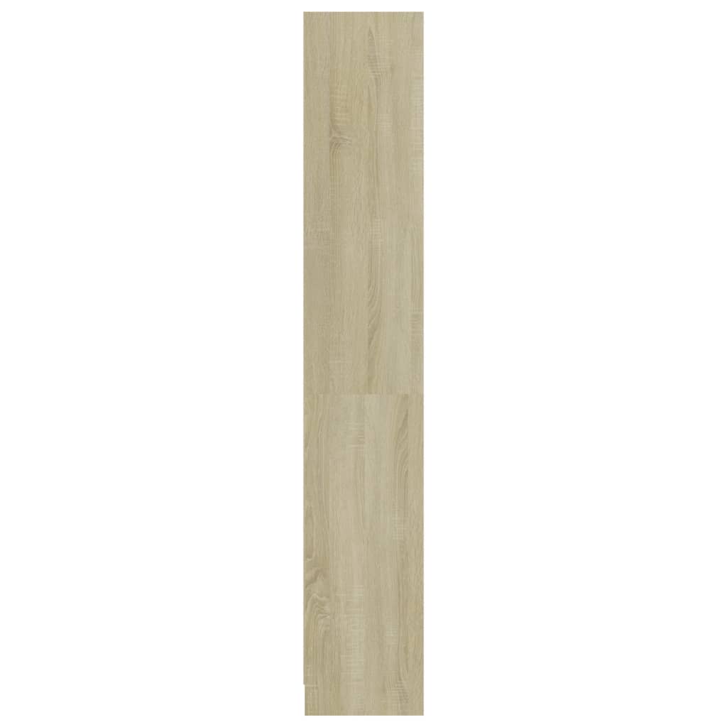 4-Tier Book Cabinet White and Sonoma Oak 80x24x142 cm Chipboard